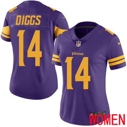 Minnesota Vikings #14 Limited Stefon Diggs Purple Nike NFL Women Jersey Rush Vapor Untouchable